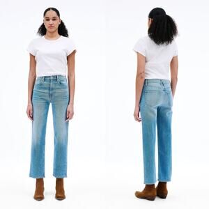 SLVRLAKE London Crop Jeans 32 Love Matters High Rise Straight Leg Italian Denim